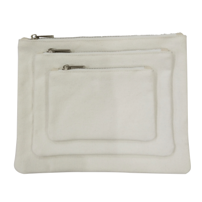 OEM White Color Canvas Flat Cosmetic Bag