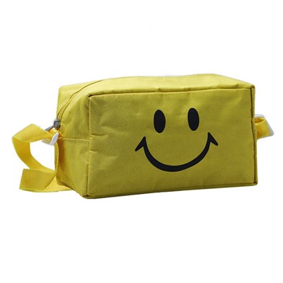 Cartoon Smile 420D Polyester Large Capacity Cute Portable Zipper Bag For Children's Pencil Case