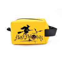 Hot sale lady use portable makeup bag with witch picture design for Halloween party